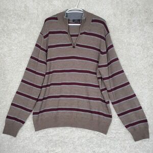 Brooks Brothers 346 Men‎ Merino Wool Sweater Size XL Stripe Preppy Academia